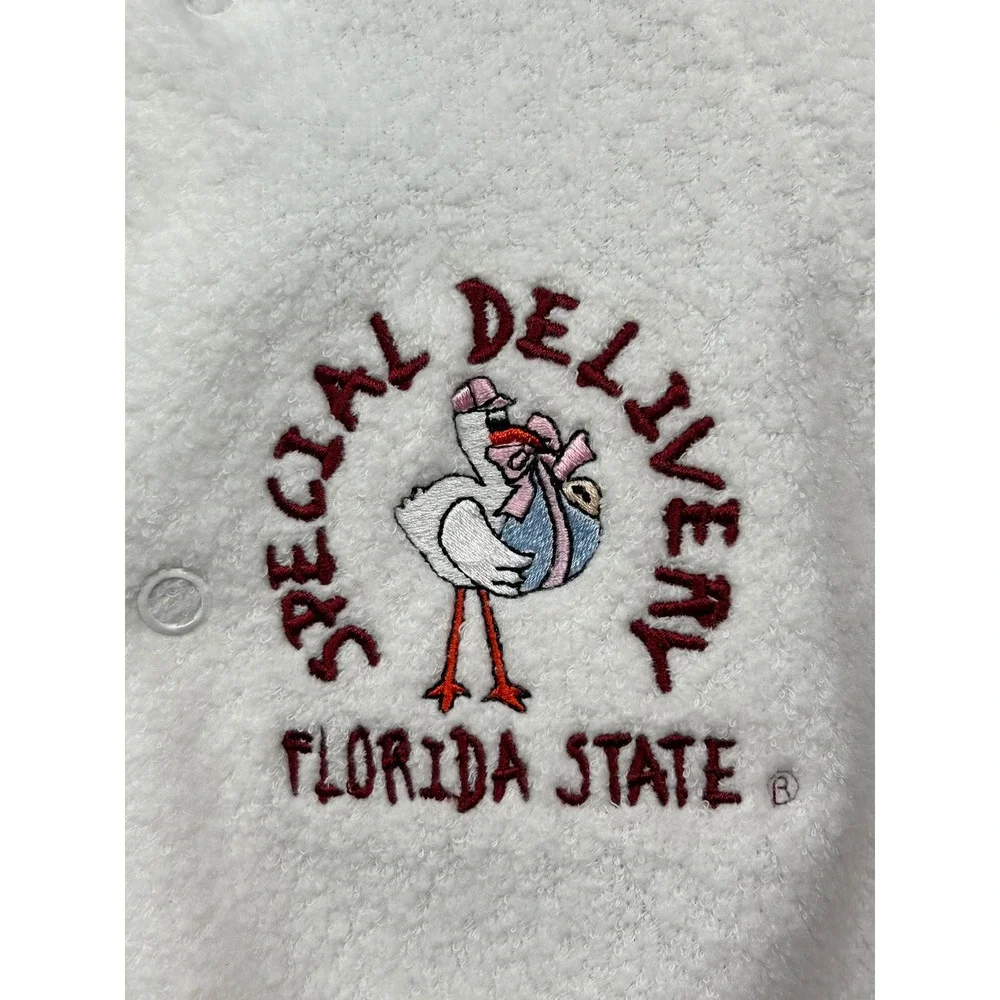 FSU Little King Sleep Sack Kids Newborn White Florida State Special Delivery VTG